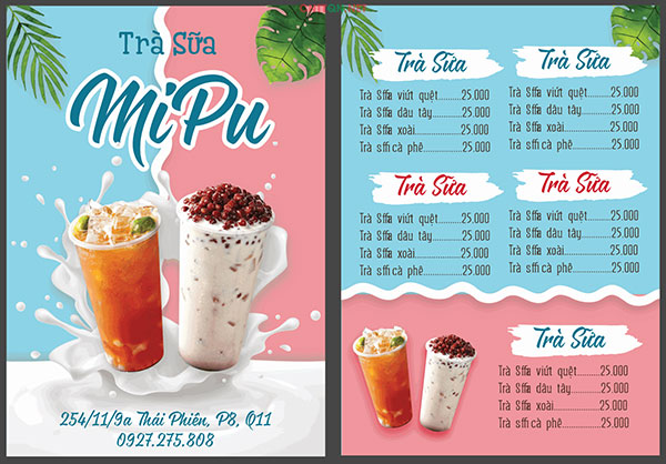 thiết kế menu bắt mắt